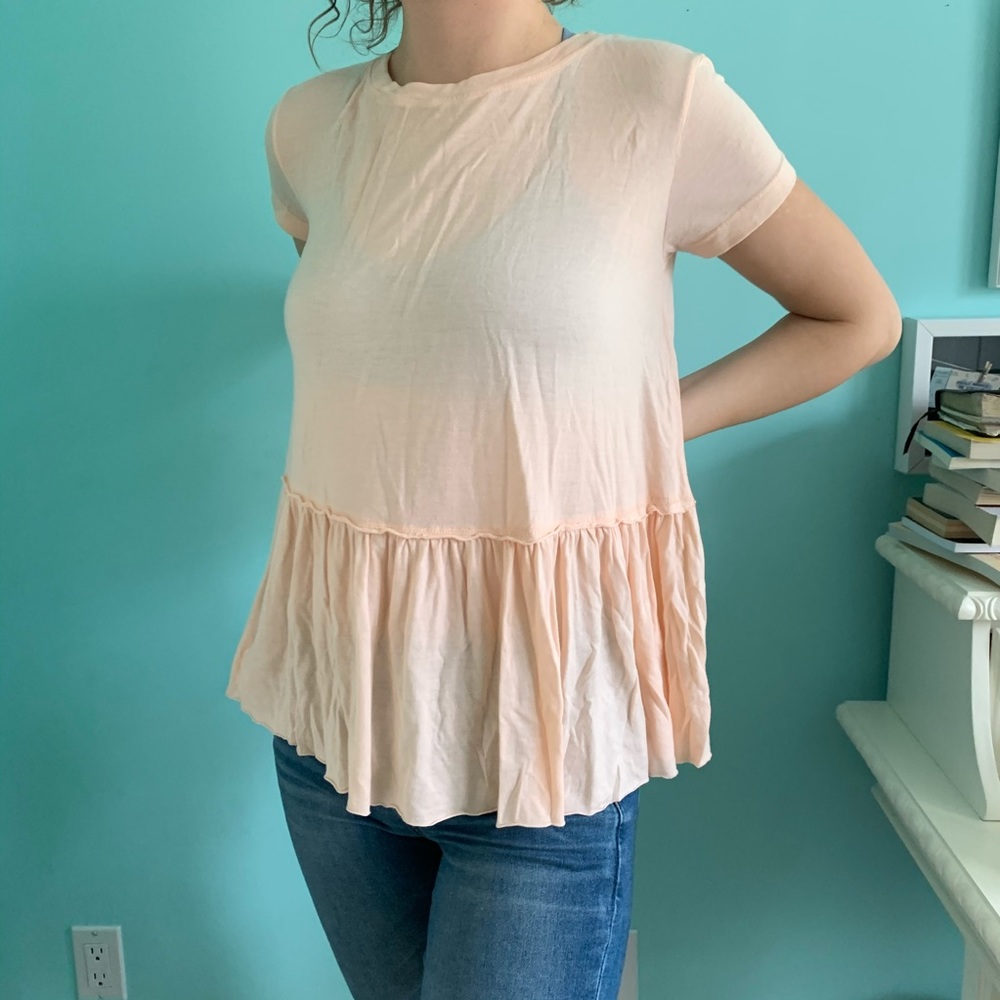 peach peplum babydoll top // urban outfitters